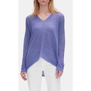 NWOT EILEEN FISHER Organic Linen Tencel V-Neck Box Sweater, Med $148 C32